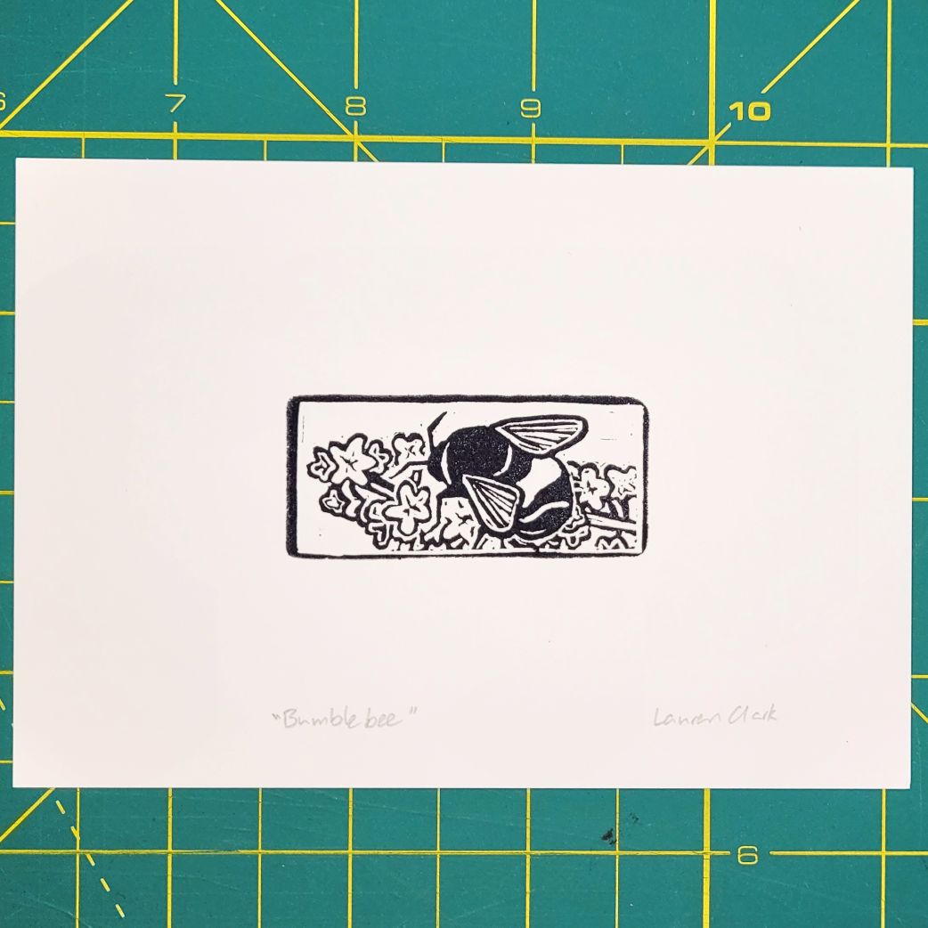 "Bumblebee" Eraser Stamp Print