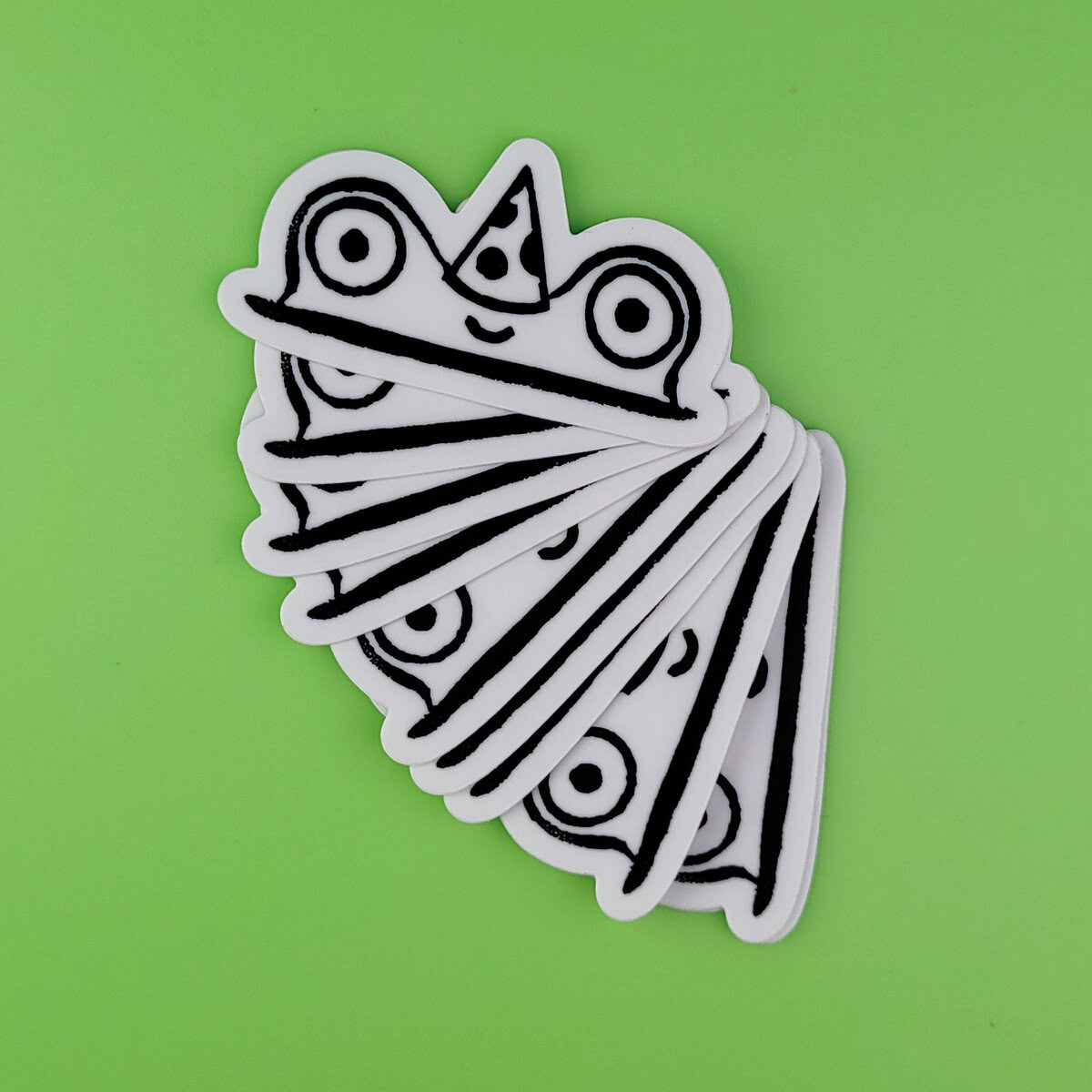 “Frog Party” Eraser Stamp Vinyl Sticker