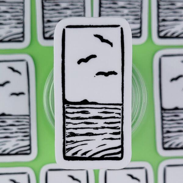 “Beach 2 - Seagulls” Eraser Stamp Vinyl Sticker