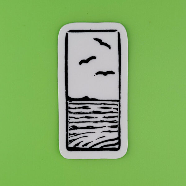 “Beach 2 - Seagulls” Eraser Stamp Vinyl Sticker - Image 3